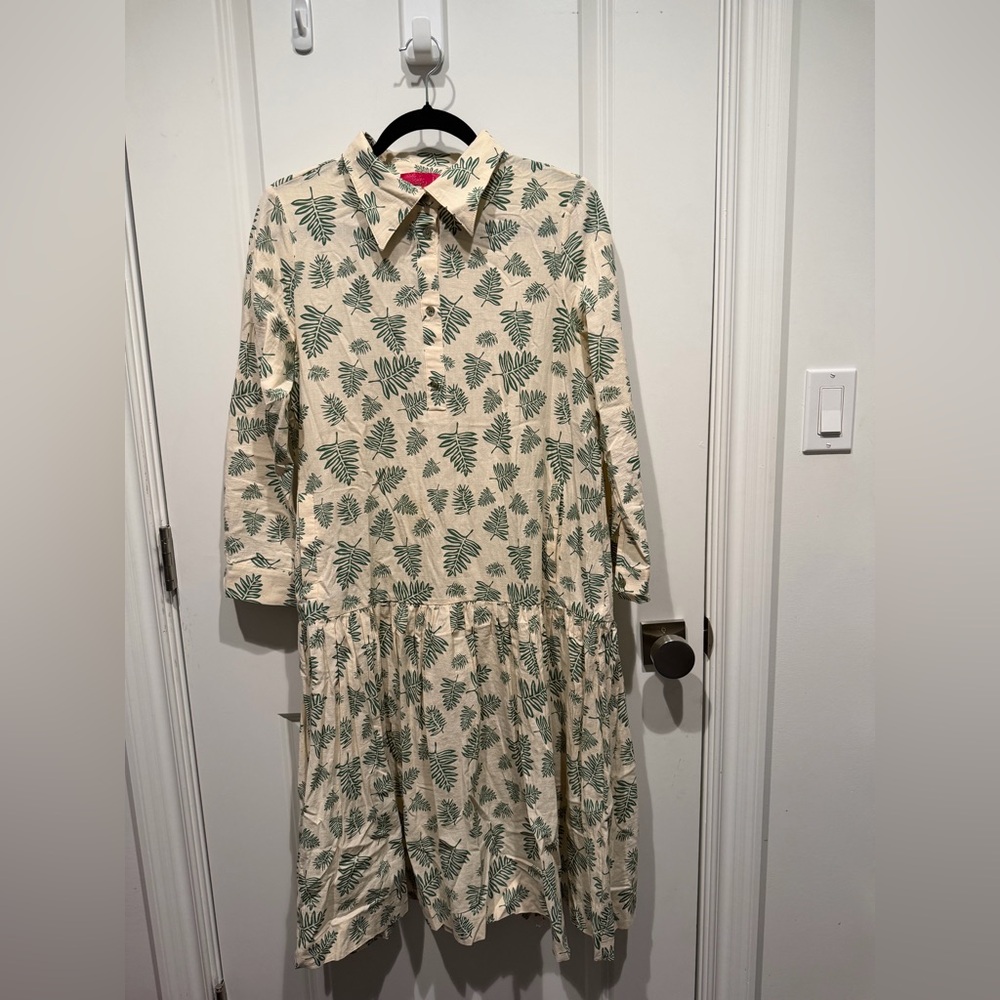 Charming Leaf Print Kids Casual Dress